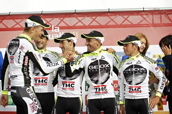 Team Geox-TMC on the podium