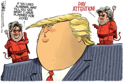 Political cartoon U.S. Stephen Bannon Trump Alabama loss