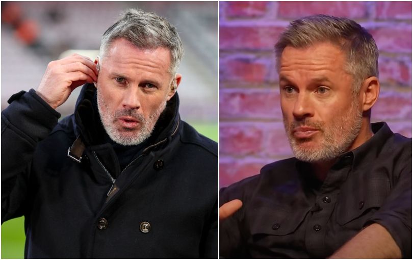 BOURNEMOUTH, ENGLAND - JANUARY 21: Former Liverpool player now a Sky TV pundit Jamie Carragher before the Premier League match between AFC Bournemouth and Liverpool FC at Vitality Stadium on January 21, 2024 in Bournemouth, England. (Photo by Robin Jones - AFC Bournemouth/AFC Bournemouth via Getty Images)