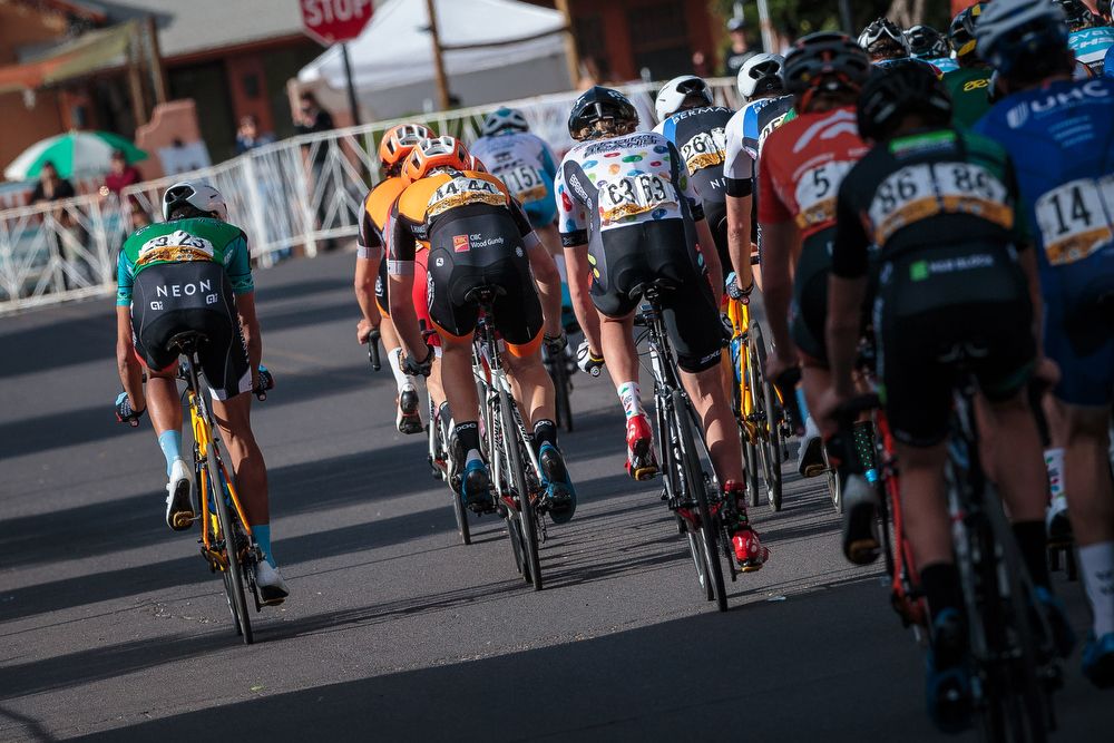 The men's peloton in action during stage 4 at the Tour of the Gila
