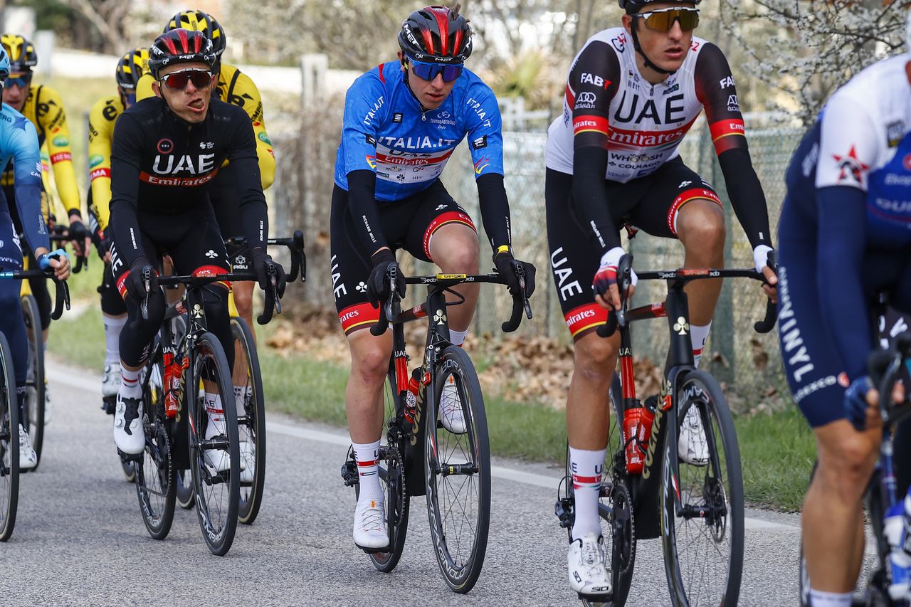 Tirreno Adriatico 2022 - 57th Edition - 6th stage Apecchio - Carpegna 215 km - 12/03/2022 - Tadej Pogacar (SLO - UAE Team Emirates) - photo Luca Bettini/SprintCyclingAgency&Acirc;&copy;2022