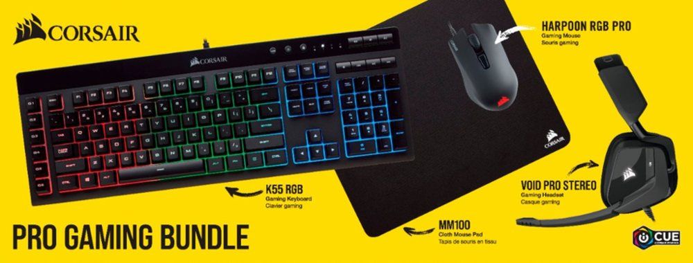 Clearance sale: get a Corsair keyboard, mouse, headset, and mouse pad for $80