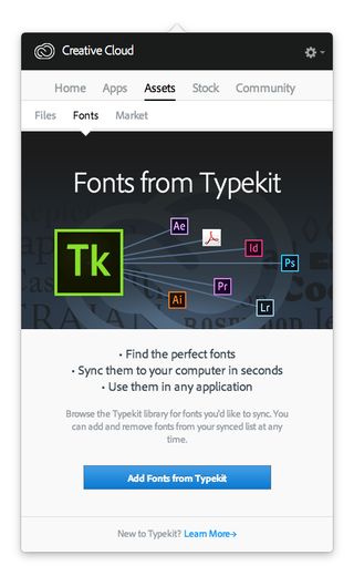 To see the Typeset matches, make sure that you have an internet connection and that you're signed into Adobe Creative Cloud