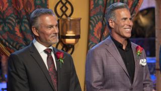 Pascal Igbui and Guy Gansert on The Golden Bachelorette.