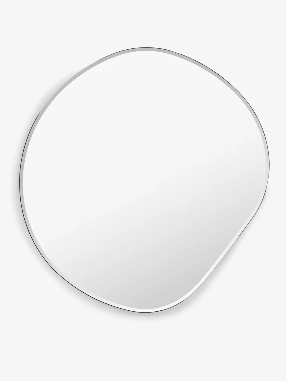Pond Organic-Shaped Small Chrome-Plated Zinc Mirror 52cm