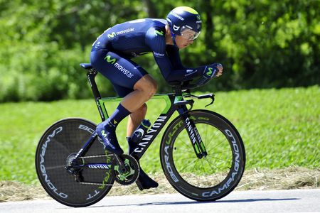 Adriano Malori riding to his third national time trial title
