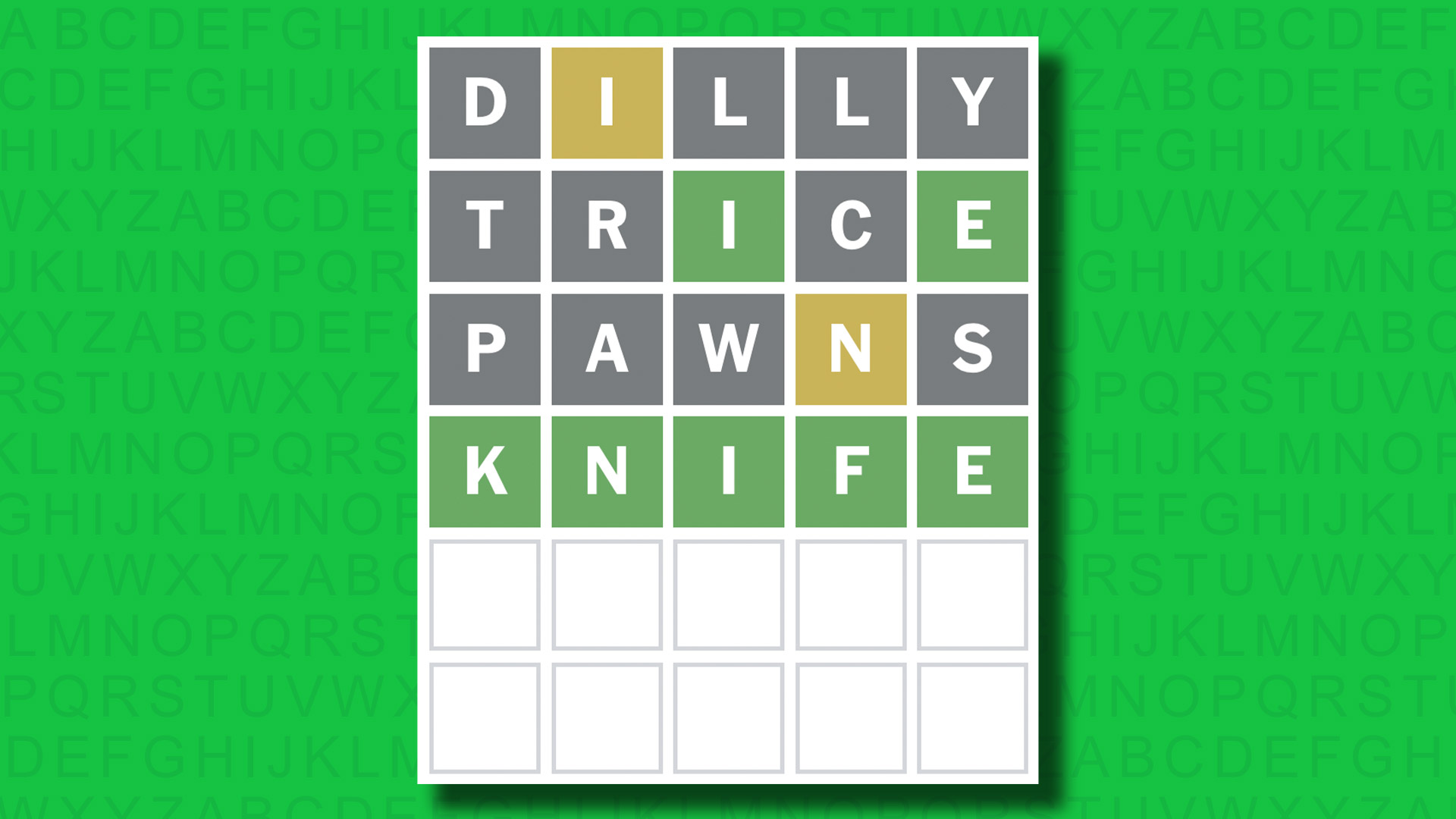 NYT Wordle answer for game 1552 on a green background