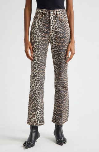 Betzy Leopard Stretch Organic Cotton Crop Jeans