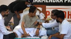 Activist Sunam Wangchuk is examined by doctors
