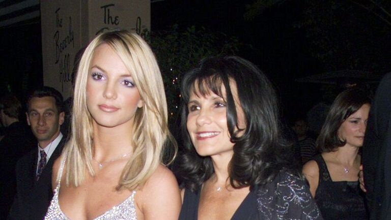 beverly hills february 22 pop singer britney spears l with her mother lynne spears at the arista records pre grammy awards party, beverly hills hotel, beverly hills, california on the 22nd of february 2001 photo by dave hogangetty images