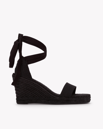 Women's Capri Wedge Espadrille | Linen Color | Noche Black