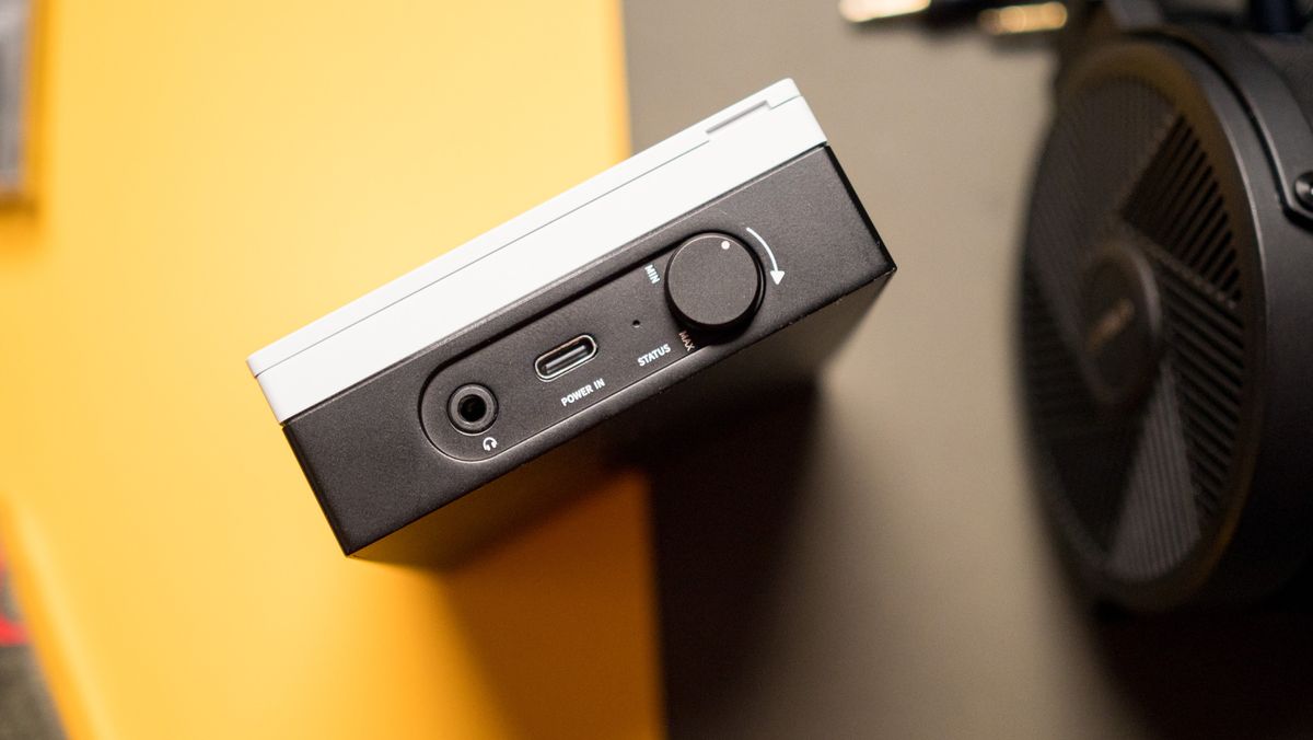 Fiio CP13 cassette player's 3.5mm jack and volume knob