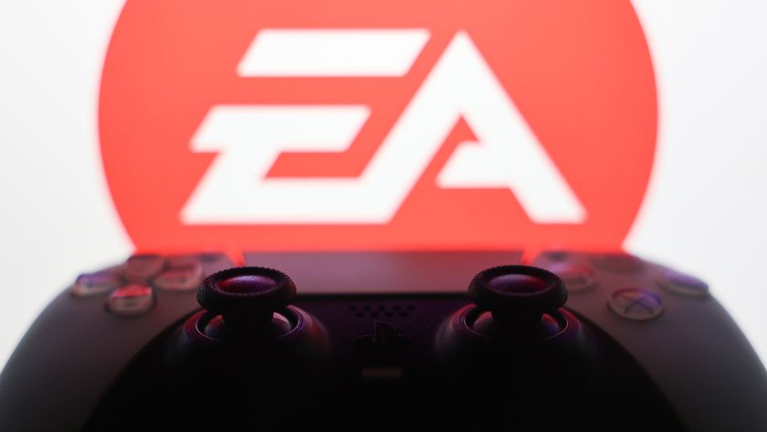 Electronic Arts logo displayed on a laptop screen and DualSense controller are seen in this illustration photo taken in Krakow, Poland on September 29, 2025.