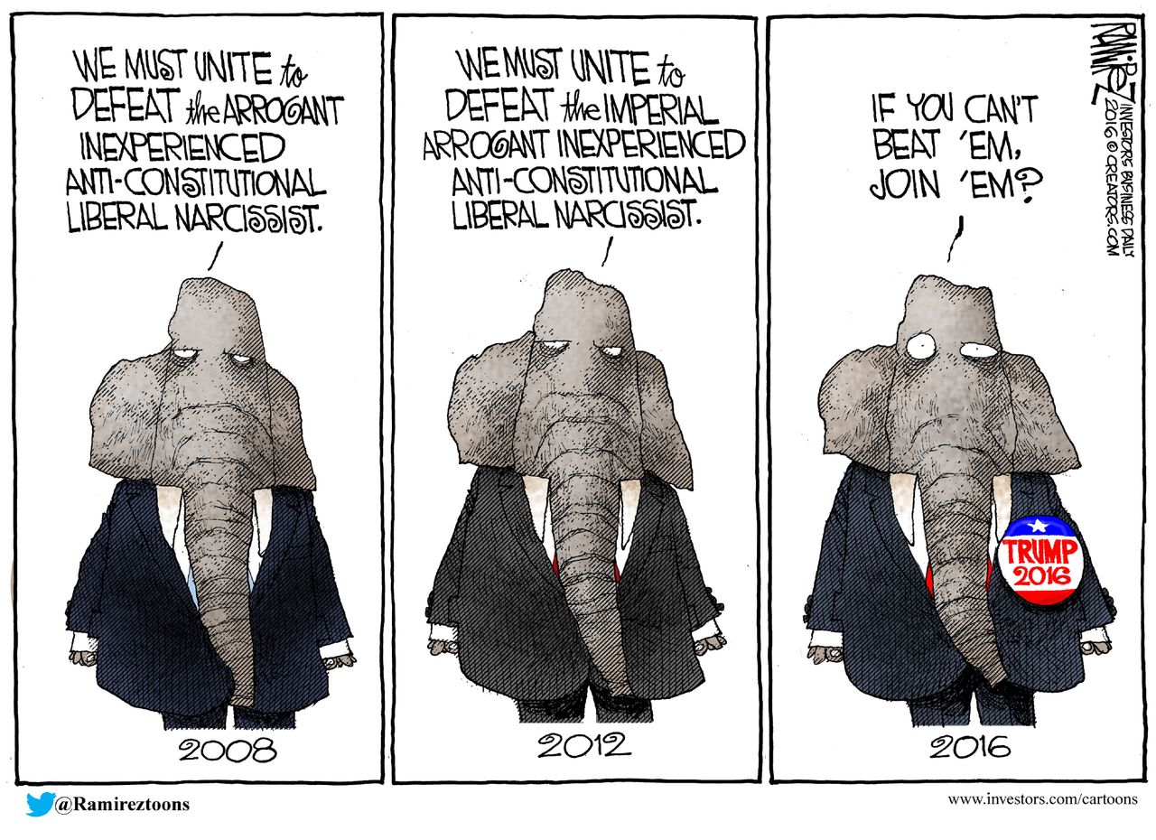 Political Cartoon U.S. GOP Decision 2016