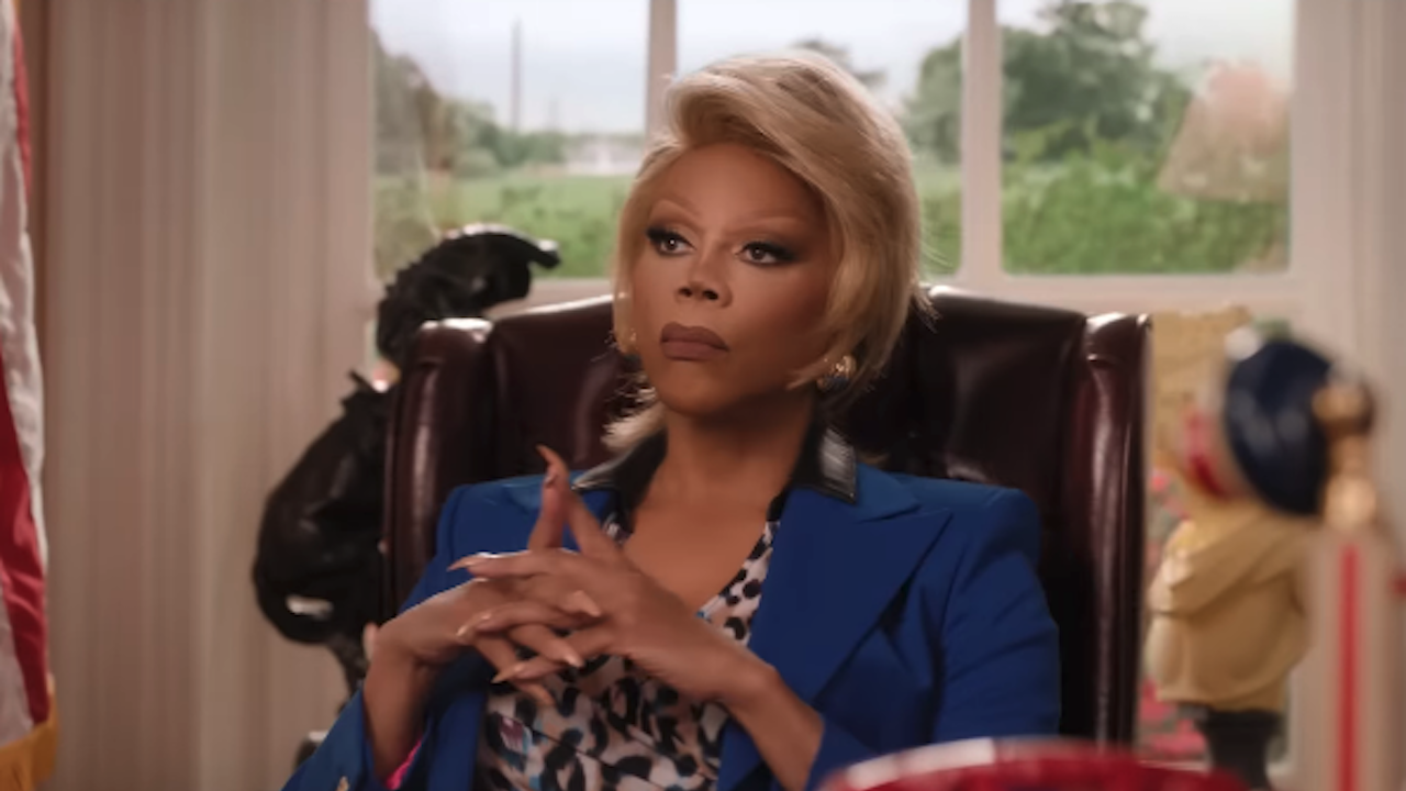 RuPaul as the president in Stop! That! Train!