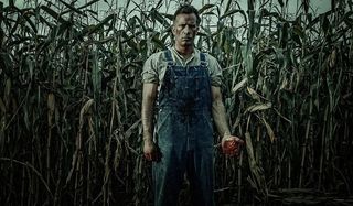 1922 Thomas Jane Wilf stands in a corn field with bloody hands