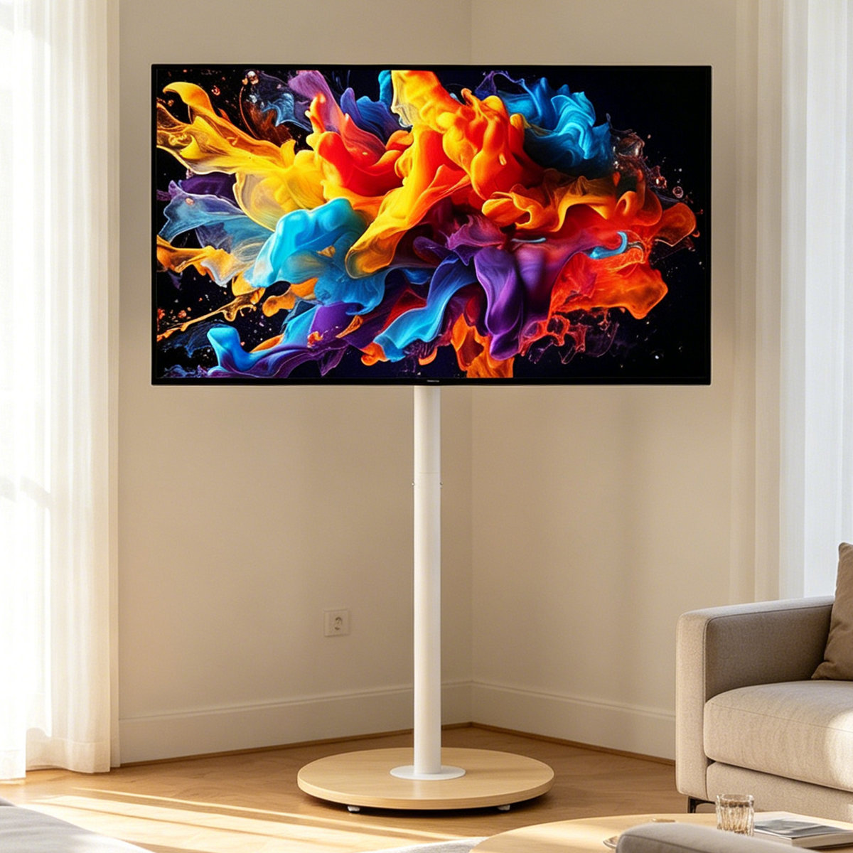 Symple Stuff Mobile Rolling Tv Cart for 40-75 Inches Tv, Modern Corner Tv Floor Stand on Wheels Fits Max Vesa 600x400mm, Portable Smart Tv Cart | Wayfair.co.uk