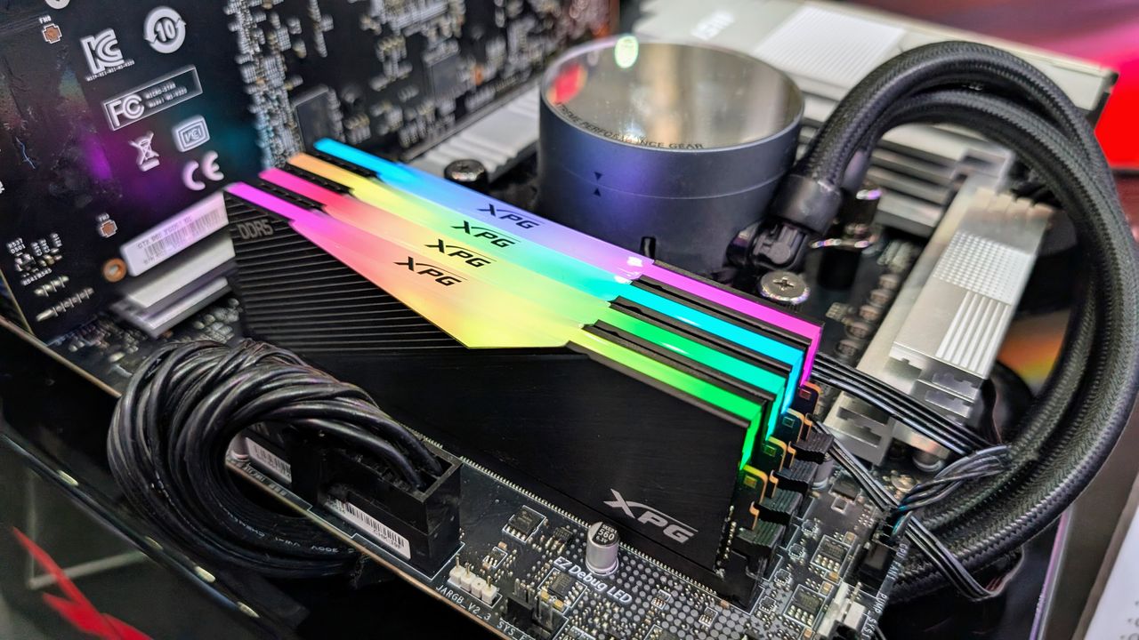 XPG RGB RAM in a motherboard at Computex 2025