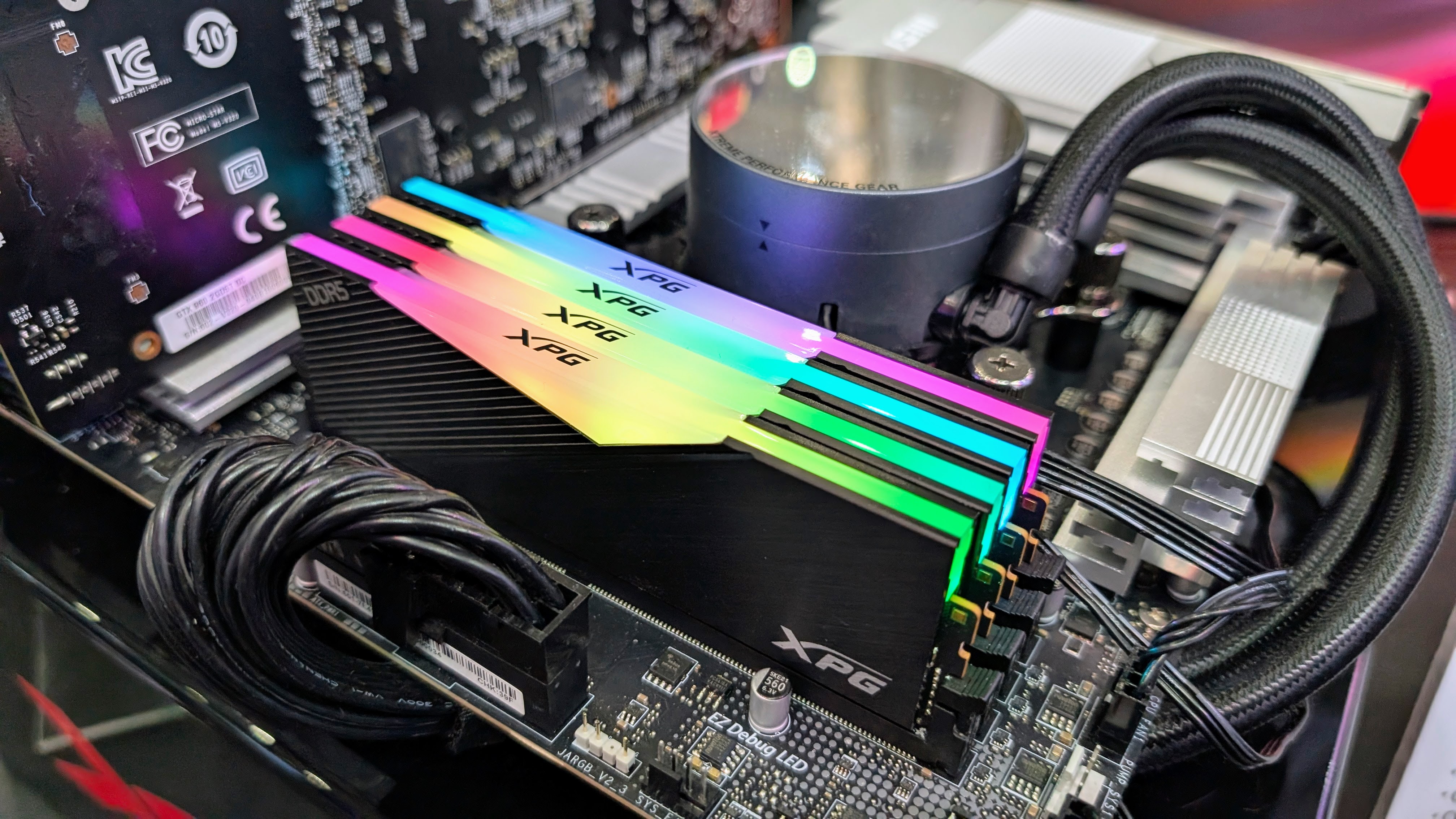 XPG RGB RAM in a motherboard at Computex 2025