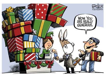 Political cartoon Democrats spending deficit