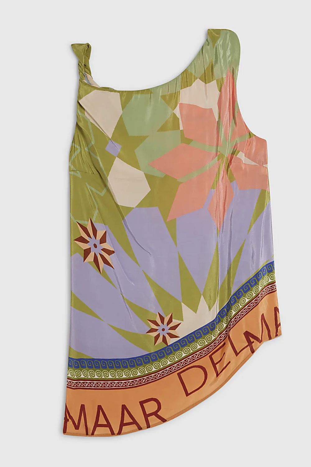 River Island, Green Asymmetric Placed Print Top