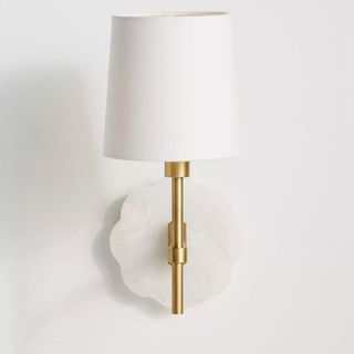 simple white and brass wall light