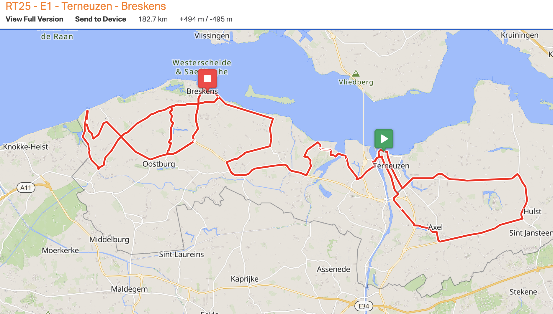 Stage 1 route map for 2025 Renewi Tour