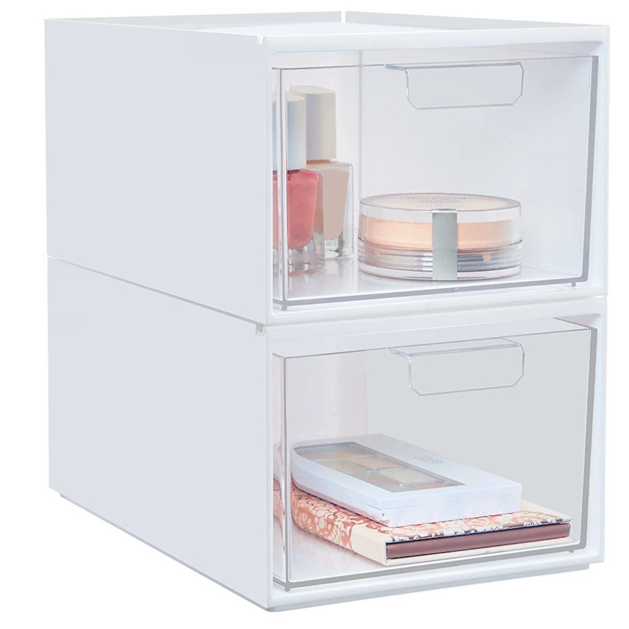 Dua laci susun plastik bening