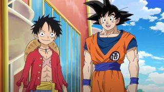 Luffy and Goku side by side