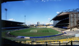 General view of Chelsea's Stamford Bridge stadium in August 1983.