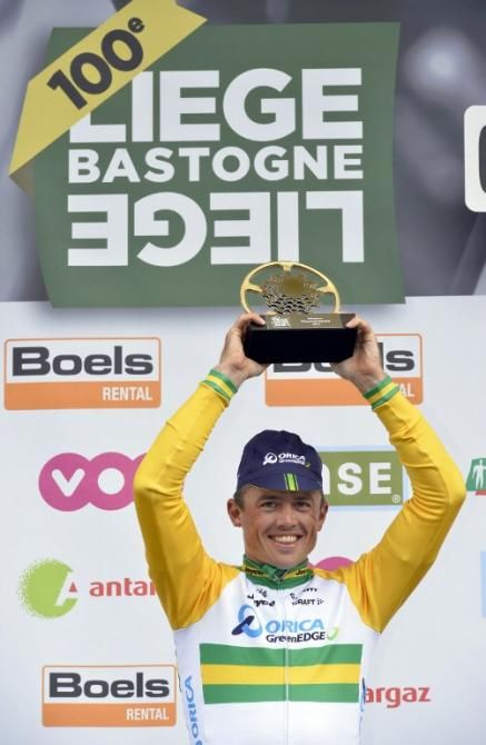 Simon Gerrans (Orica-GreenEdge) wins the 2014 Li&egrave;ge-Bastogne-Li&egrave;ge