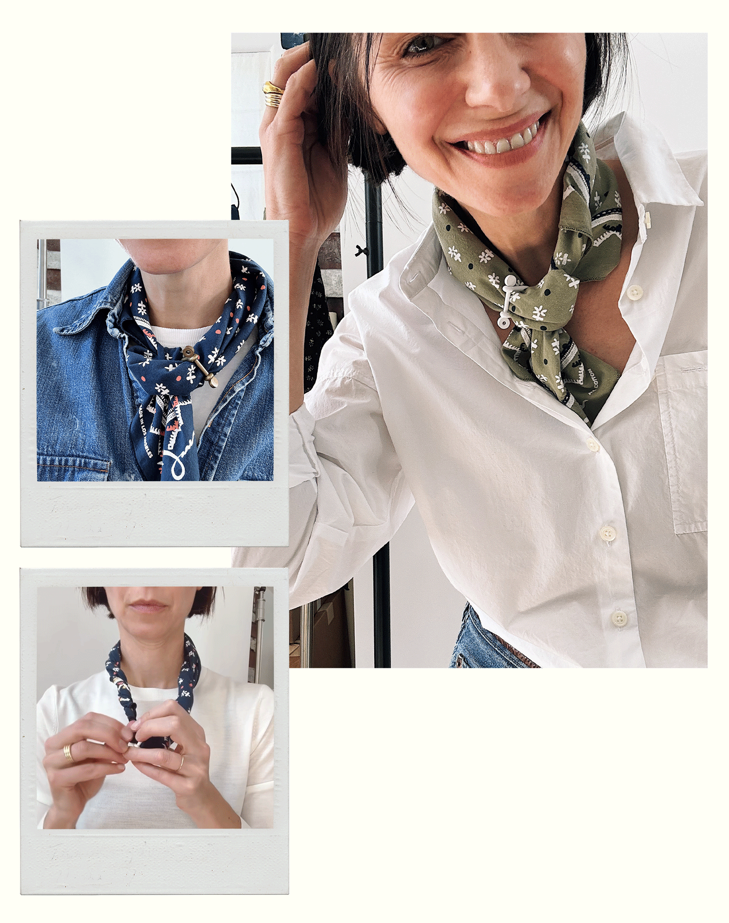 Jane Herman wearing a bandana.