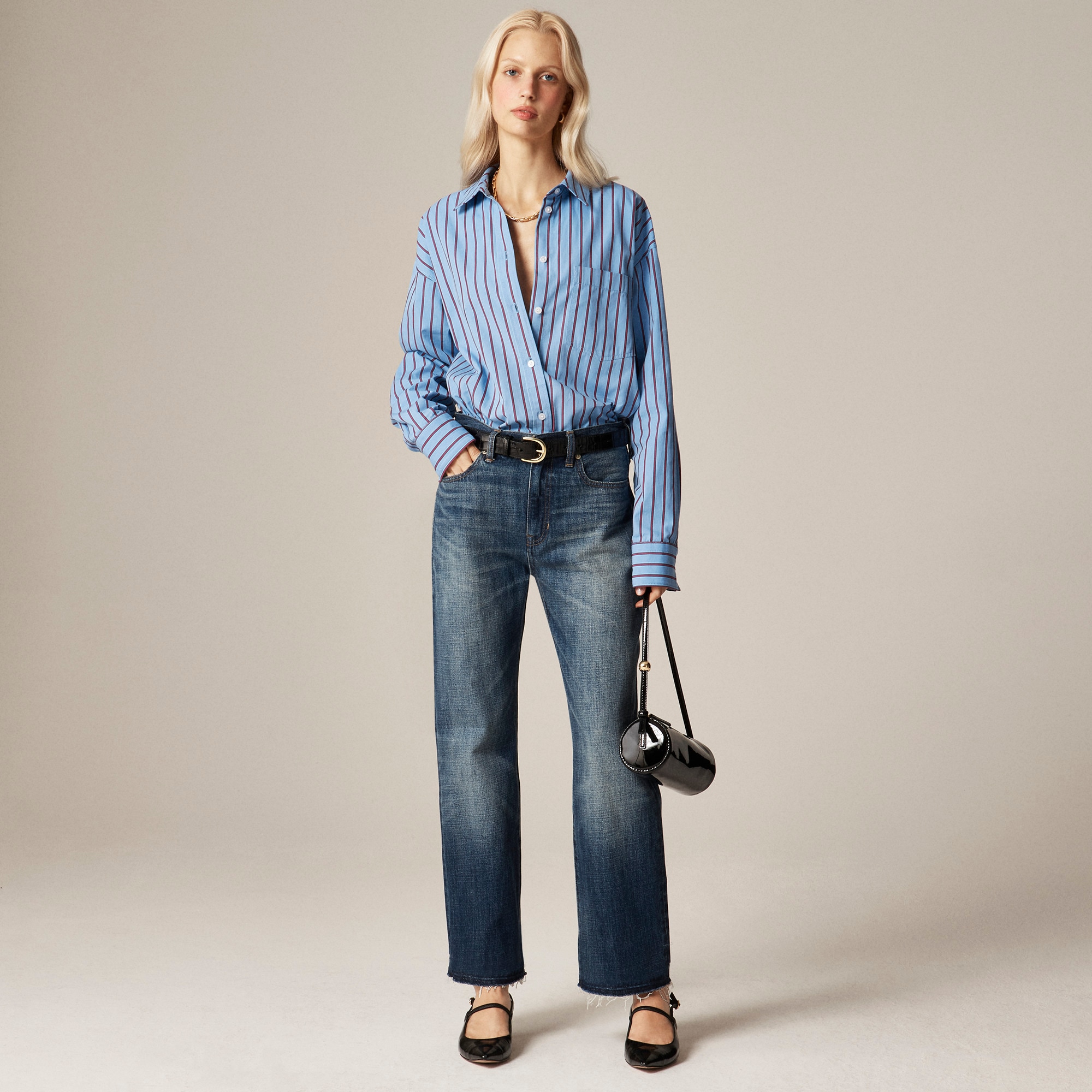 Nipped Straight Jean in Rigid