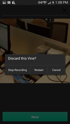 Discarding a Vine Video