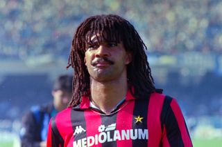 AC Milan's Ruud Gullit during a Serie A match against Napoli in 1988.