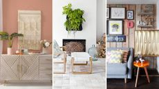 compilation of rooms showing creatives ways to decorate walls without painting