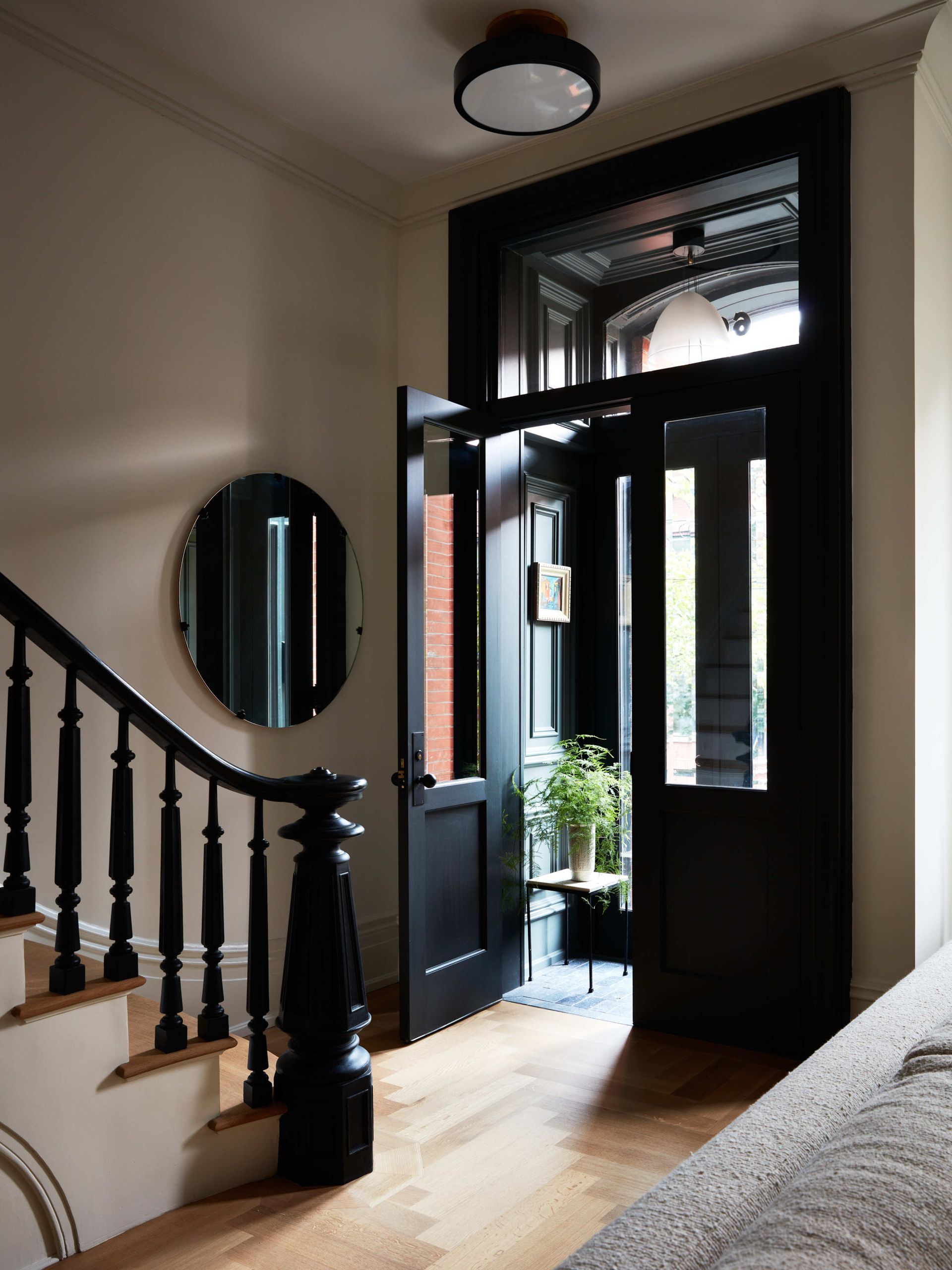 Dark entryway to living room