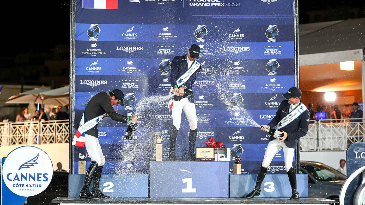 Podium champagne for the Longines Global Champions Tour of Cannes