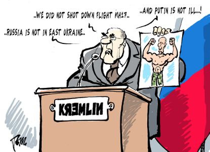 Political cartoon world Russia Putin