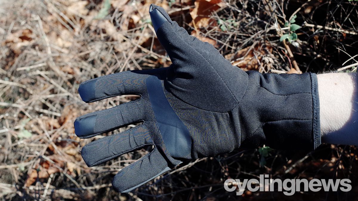 Velocio Alpha gloves showing the palm while being worn