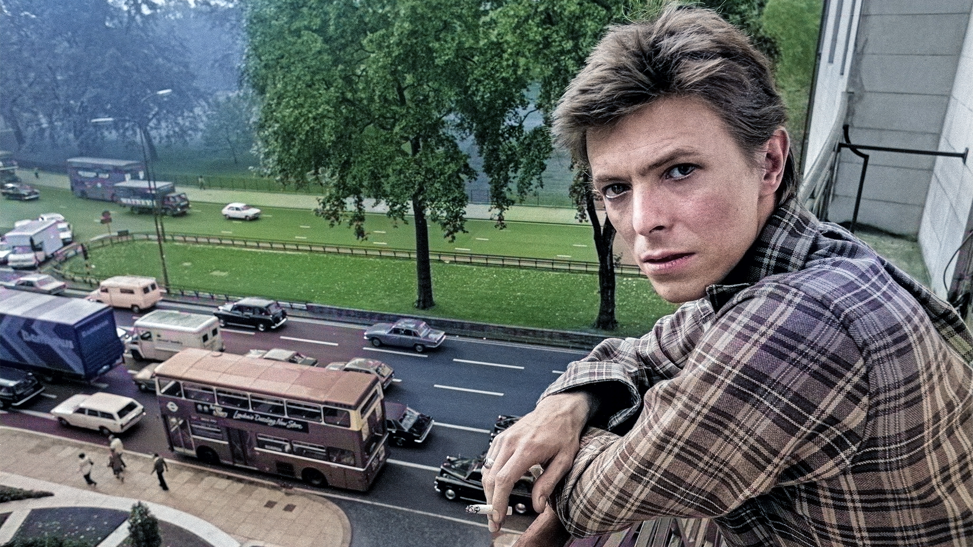 British pop singer David Bowie pictured at the Dorchester Hotel, London. 20th October 1977. 