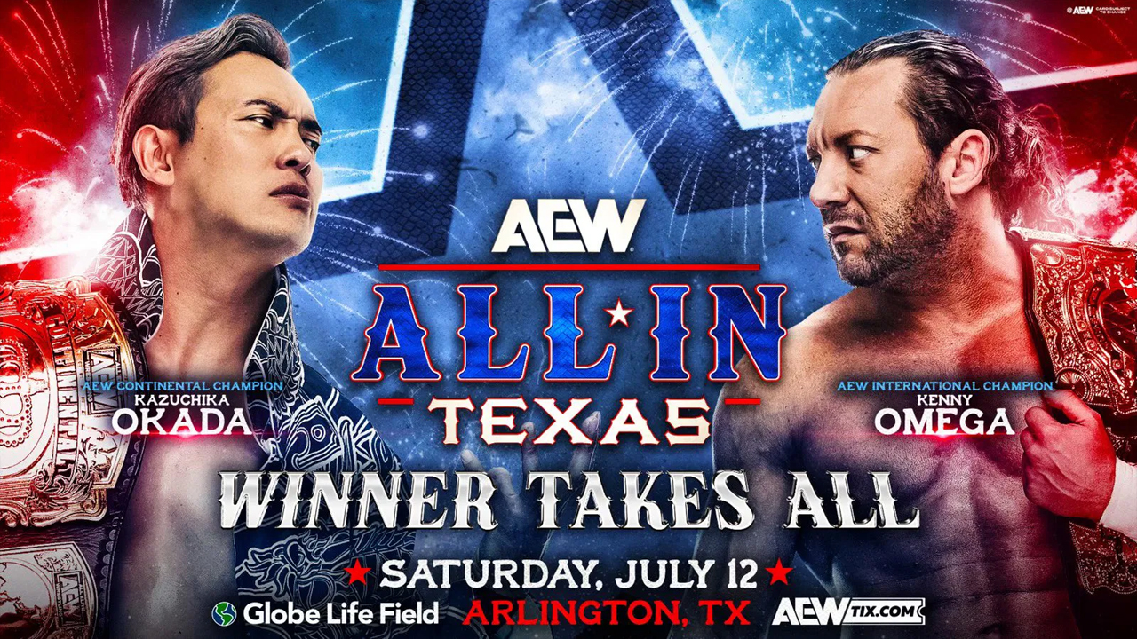 Kazuchika Okada and Kenny Omega have a winner-takes-all match at AEW All In 2025.