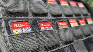 Photo by Rosalie Newcombe of the STEALTH Premium Travel Case for the Switch 2, with OG Switch games stored inside.