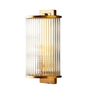 Pooky brass and fluted glass wall light