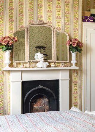 Fireplace in bedroom