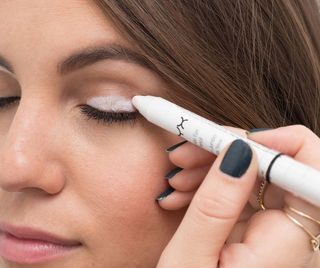 3. Make a less pigmented eyeshadow more vibrant by covering your eyelid with a white eyeliner first