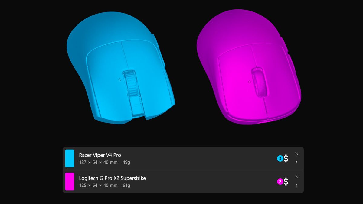 This web tool now lets you compare gaming mouse shapes in full 3D and let this mouse nerd tell you why that's important