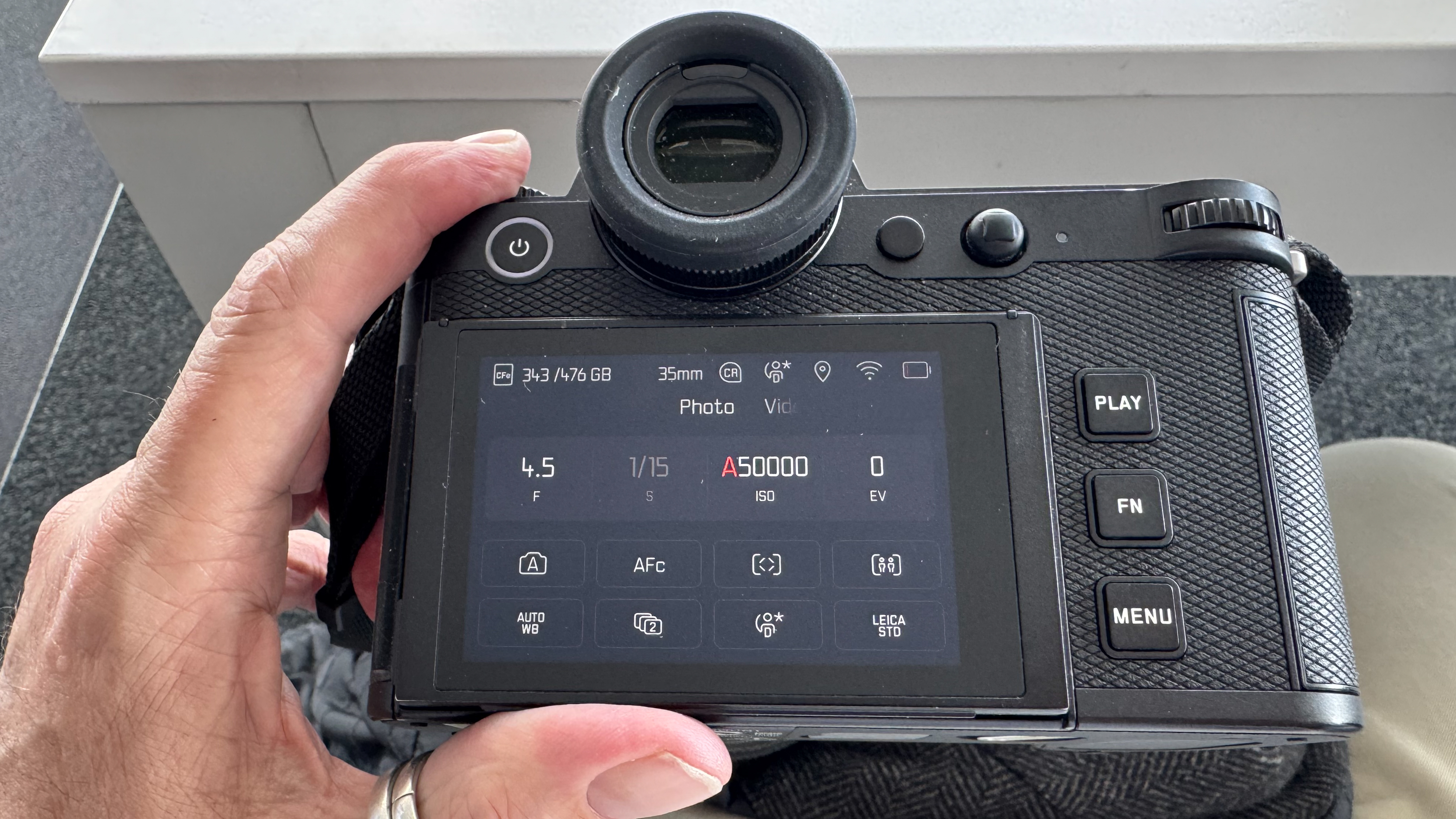 Leica SL3-P menu screen