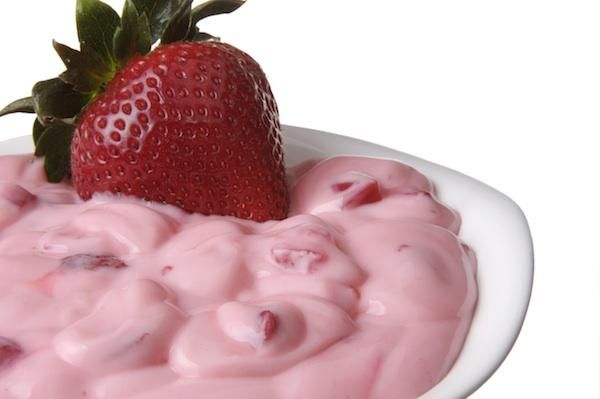 Strawberry Yogurt in Bowl