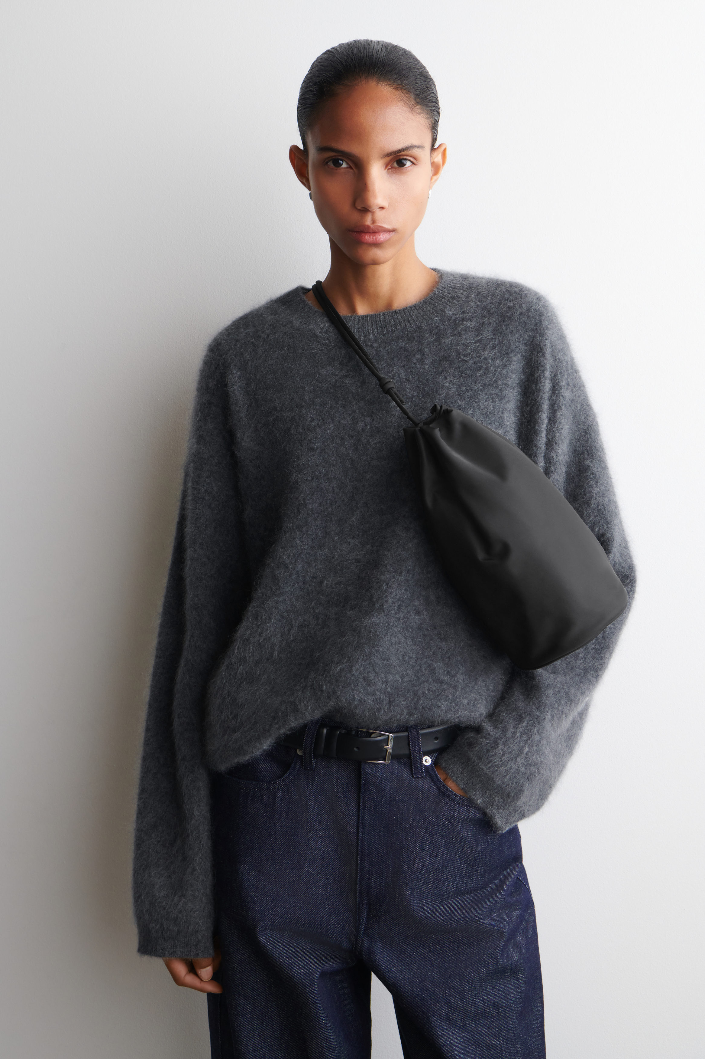 Drawstring Crossbody Bag - Nylon